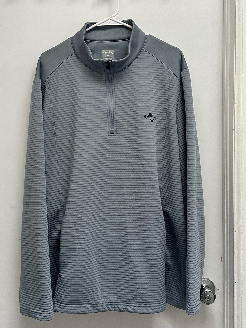 Callaway Men's Light Blue-Gray Quarter-Zip Opti-Dri Golf Pullover XXL